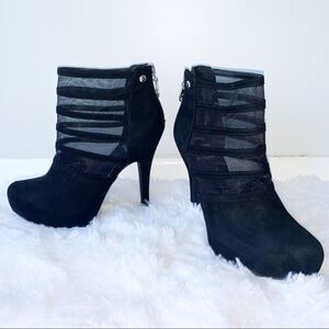 — G by Guess — Stiletto Heel Mesh Ankle Boots 